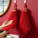 Rabbit year chenille hand towel hanging cute wedding hand towel red festive cartoon kitchen bathroom handkerchief