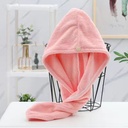 Thickened high-density coral fleece dry hair cap water-absorbing bath cap Hemming dry hair towel quick-drying autumn and winter headscarf