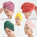Factory coral fleece is not easy to shed hair hair cap women's soft plain color shower cap absorbent dry hair towel in stock