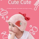 Cartoon dry hair hat girl absorbent quick drying artifact baby bath hat coral fleece thickened wipe head dry hair towel