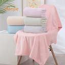 Striped extra thick coral fleece bath towel household adult bath towel absorbent quick-drying swimming beach towel