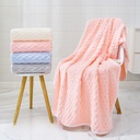 Xiangfeng cloud Plaid coral fleece 85*150 large size bath towel household adult thickened absorbent soft towel suit