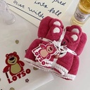 Strawberry Bear Bath Towel Set Absorbent Soft Thickened Sassafras Quick Drying Cotton Towel Absorbent Dry Hair Hat Bath Towel