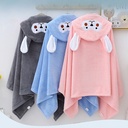 Cartoon high density coral fleece children's cloak bath towel cute animal children's bath towel baby bath towel cloak