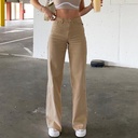 Style Solid Color Jeans Women's Pendant Loose Slimming High Waist Straight Pants Women's Casual Trousers