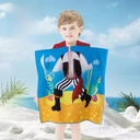 儿童印花连帽沙滩浴巾棉活性吸水速干披风斗篷卡通亚马逊爆款现货