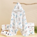 Children's hooded cotton gauze cloak bath towel infant cartoon cloak baby cloak wearable bath towel