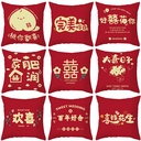 One piece to print Chinese wedding pillow wedding sofa cushion cover wedding room red festive pillow