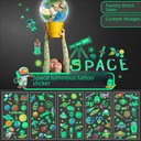 spot children's luminous tattoo stickers spaceship astronauts cool aviation elements tattoo stickers