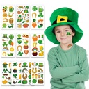 Children St Patrick's Day Theme Tattoo Stickers Clover Face Stickers Irish Festival Tattoo Stickers