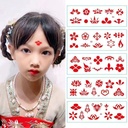 Fairy Ancient Clothing Forehead Printing Eyebrow Sticker Hanfu Antique Performance Tattoo Sticker Makeup Children's Performance Flower and Mother-in-the-Mother Forehead Sticker