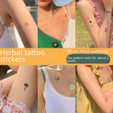 ins Herbal Juice Tattoo Sticker Waterproof Semi-Permanent Non-Reflective Sticker Anti-Real Tattoo Finger Sticker Fresh Small Picture