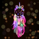 ins Style Cute Nightlight Unicorn Dreamcatcher Home Girls' Heart Decoration Hanging Ornaments Girlfriend Gift