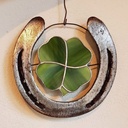 product independent station hot selling metal clover lucky horseshoe ornaments pendant
