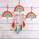 Factory supply dream catcher rainbow tassel creative ornaments home pendant in stock woven tapestry