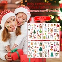 Spot Christmas children tattoo stickers cute cartoon Santa snowflake stickers