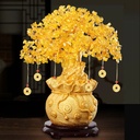 Citrine Fortune Tree Home Wine Cabinet Decorations Small Ornaments Living Room TV Cabinet Lucky Money Tree Opening Gift