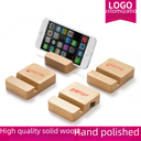 Factory solid wood mobile phone stand wooden mobile phone stand Beech mobile phone base can be color printed laser logo