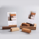 Desk Calendar Postcard Solid Wood Base Desktop Notes Wooden Bracket Notes Business Card Photo Message Holder