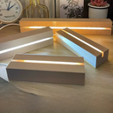 Solid wood rectangular LED acrylic luminous wooden base handmade DIY creative night light base gift decoration