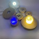 Round Crystal luminous wood base spot solid wood LED night light base aromatherapy night light gift ornaments