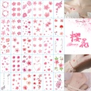 Cherry Blossom Tattoo Flower Sexy Collarbone Waterproof Female Antique Fairy Pink Girl Lasting Simulation Sticker Customization