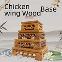 Chicken Wings Wood Base Small Square Chinese Ornaments Solid Wood Home Crafts Base