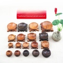 Solid wood carved crystal ball feng shui ball gourd ball base wooden bracket bottom tray decoration decoration ornament