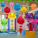 Factory store store jewelry store kindergarten classroom corridor decoration hanging ornaments air hanging ornaments Flower Ball Pendant