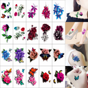 [20 Pack] 3D Three-dimensional Tattoo Sticker Waterproof Women's Lasting Rose Flower Small Fresh Internet Red Shake Tone Same Style