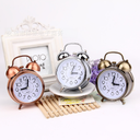 Creative retro metal bell alarm clock 3 inch mute clock student bedroom bedside luminous clock manufacturers