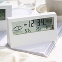 selling temperature and humidity clock creative weather display luminous small alarm clock ins transparent electronic alarm clock