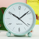 Fashion modern simple digital 4 inch round metal alarm clock table clock mute sweep second night light clock