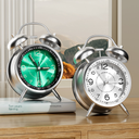 Metal bell alarm clock for students and children wake-up artifact creative mechanical small alarm clock desktop clock ornaments table