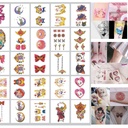 In Stock Children's Fresh and Cute Japanese Style Geisha Dark Style Tattoo Sticker Beautiful Girl Tattoo Sticker ins Style