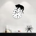 卡通鱼缸小猫创意挂钟 emoyo北欧石英墙钟客厅装饰壁钟表