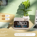 LED voice control clock FM radio alarm clock intelligent temperature and humidity display electronic clock control radio