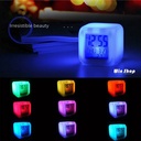 Creative colorful color change alarm clock home square lazy clock student desktop bedside LED alarm clock small gifts