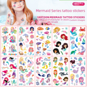 children's cartoon mermaid tattoo stickers waterproof long-lasting cute fun toy gift temporary stickers