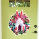亚马逊 复活节贴纸 卡通可爱花圈兔门贴墙贴 卧室儿童房客厅贴纸