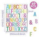 Alphabet Wall Stickers 2 Inch Digital Marker Classroom Mailbox Home Decorative Self-adhesive Colorful Alphabet Sticker