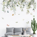 Nordic Green Leaf Wall Stickers Bedroom Living Room TV Sofa Background Wall Stickers Decorative Wallpaper