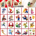 5x 5cm Super Mary Game Tattoo Stickers 20 Cartoon Tattoo Water Transfer Disposable Tattoo Stickers Party