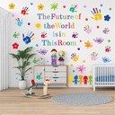 Colorful Handprint Wall Stickers Splash Rainbow Classroom Children's Room School Season Self-adhesive Kindergarten Decoration Inspirational Wall Stickers