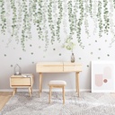 Nordic simple wall stickers small fresh green leaves skirting line top corner line plant self-adhesive wallpaper