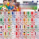 World Cup Top 32 National Flag Tattoo Sticker Waterproof Sports Marathon Event Party Event Temporary Sticker