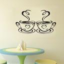 Factory Direct pair of coffee cup self-adhesive wall stickers coffee shop window restaurant decorative stickers