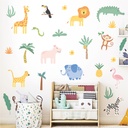 Cross Border Jungle Animal Wall Stickers Colorful Cartoon Graffiti Bedroom Kindergarten Decoration Children's Room Woodland Animal Wall Sticker