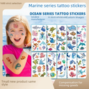 children's cartoon marine animal tattoo stickers waterproof sweat fun seabed party temporary stickers