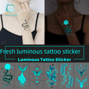 Cross Border Blue Waterproof Luminous tattoo Sticker Music Festival Party Luminous Snake Butterfly Face Sticker tattoo